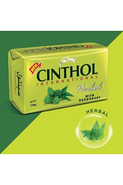 Godrej Cinthol Soap by Godrej for 99.9% Germ Protection with Herbs and Deodorizer 125g - Pack of 6