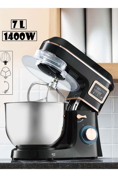 TOSCANA U Electric Dough Mixer and Blender Tuscany U, 7L Capacity, 1400W Power, Digital Touch Screen, LED Cove
