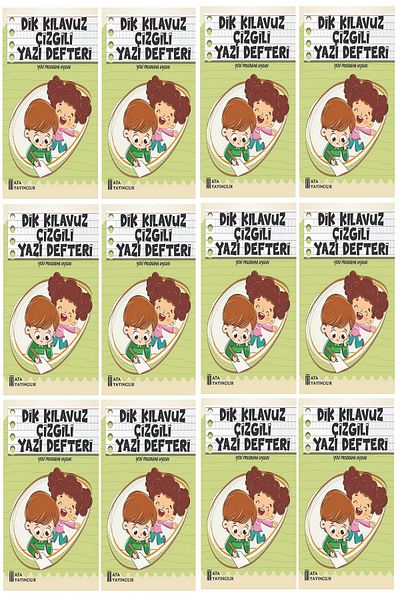 Ata Yayıncılık 1. Classroom New Suitable for Müfredata Vertical Guide Line Writing Notebook Small Size (12 Pieces)
