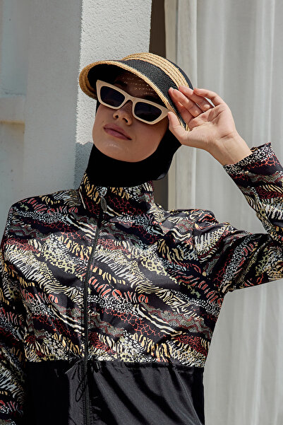 Remsa Mayo Visor Straw Hat Sunscreen Visor Rş-2105 Black Beige