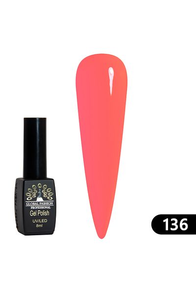 global fashion Oja semipermanenta BLACK ELITE, Global Fashion 8 ml, 136