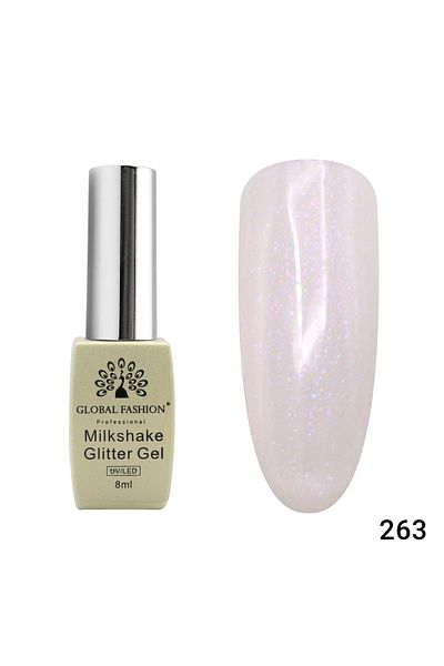 global fashion Oja semipermanenta, Milkshake Glitter, Global Fashion 8ml, 263
