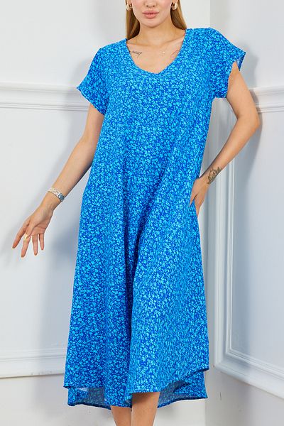 DPARİS Rochie casual cu decolteu în V cu model din viscoză