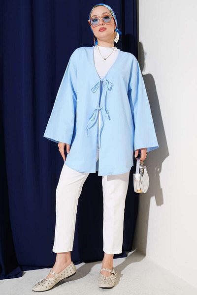 VOLT CLOTHİNG Kimono din poplin cu șireturi duble