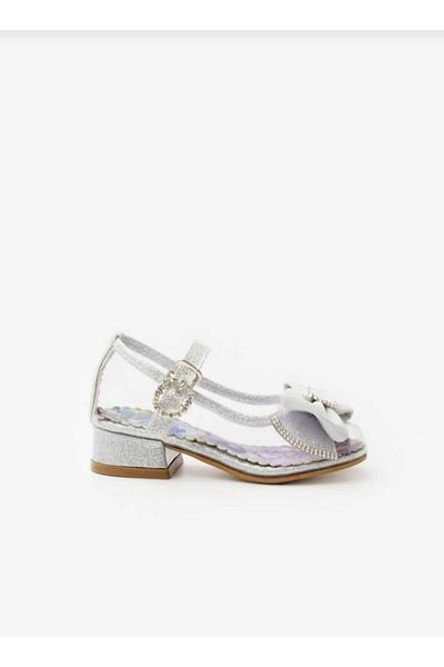 BAYRAMOĞLU KUNDURA Byk Silver, Transparent, Heel Girl's Cinderella Glass Shoes