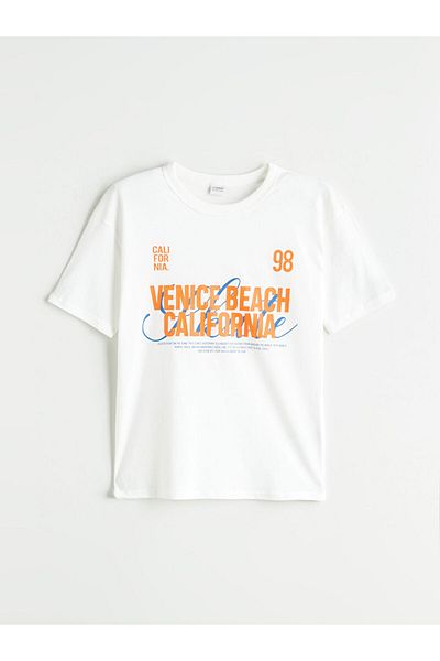 LC Waikiki Ecru Crew Neck Boys T-Shirt 2-Pack