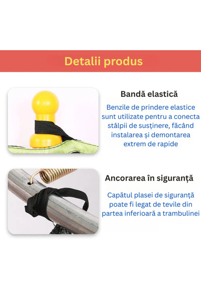 LUDIRO Trampoline for Children 3-7 Years, Safety Net, Diameter 140 Cm, Height 125 Cm, Red