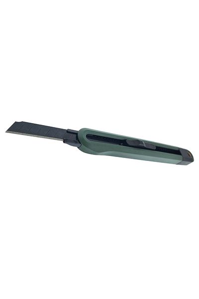 OEM Utility cutter with metal rail, Home Series 00740m, blackened stainless steel blade, dark green