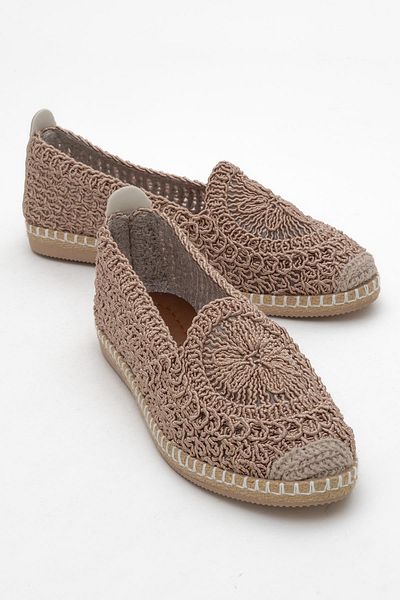 CCWAY AYAKKABI Women's Knitted Model Ballerina Ballet Mink