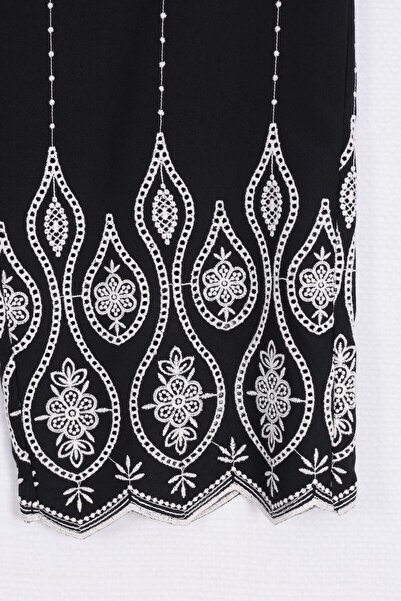 By Mare Style Flowy Black Guipure Trousers