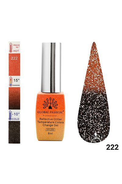 global fashion Oja semipermanenta termica, Temperature Color Change Disco 8ml, 222