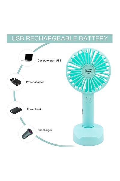 İMPEX HF-01 - IMPEX Rechargeable Hand Fan 1200mAh | 3-Speed, USB Charging, Lightweight, Portable Use