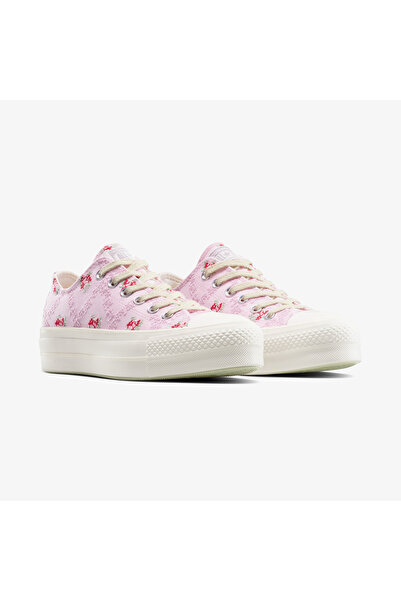 Converse Converse Chuck Taylor All Star Lift Rose Cross Stitch Unisex Pembe Platform Sneaker