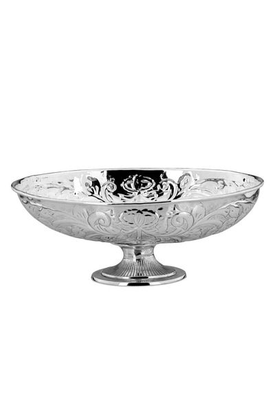Hermann Bauer Large Silver-Plated Oval Fruit Bowl