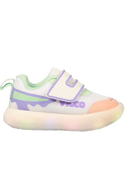 Vicco Melodic Orthopedic Shoes Baby Girl Sports Lighted Phylon White - Lilac