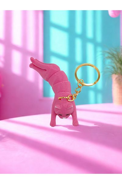 Shuttle Park Unisex Special Stylish Design Cute 3D Moving Keychain with Cat Figure Gift Accessory 1 Piece