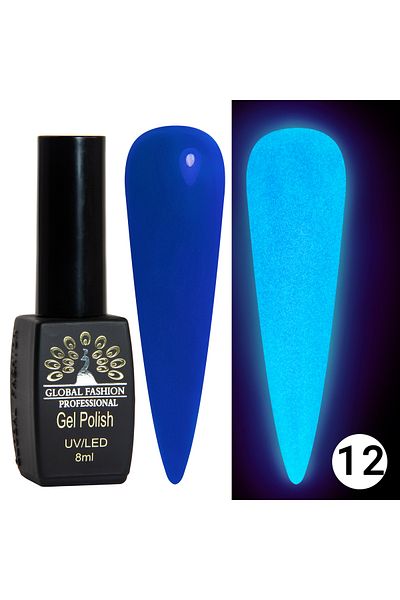 global fashion Oja semipermanenta Luminous, Global Fashion, fosforecenta, 8 ml, 12