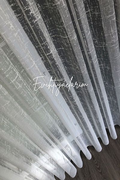 Briz Perde Modern Cationic Knitted Model 1/3 Frequently Pleated Tulle Curtain Suitable for Any Room
