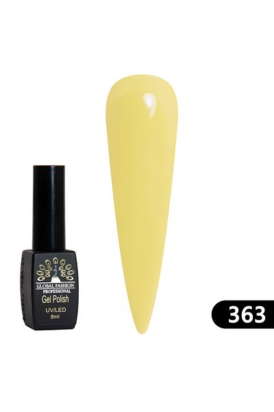 global fashion Oja semipermanentă BLACK ELITE, Global Fashion 8 ml, 363