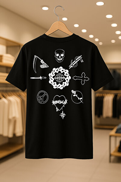 SELF CONTROL Tricou oversize unisex 100% bumbac, cu țesătură groasă, respirab...