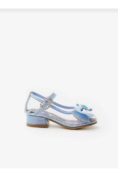 BAYRAMOĞLU KUNDURA Byk Blue, transparent, pantofi de sticlă Sinderelaa pentru fete cu toc