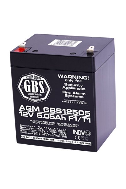 TED Electric Baterie reîncărcabilă F1/T1 12V staționară VRLA 5.05Ah AGM, dimensiuni 90x70x107 mm, GBS12505