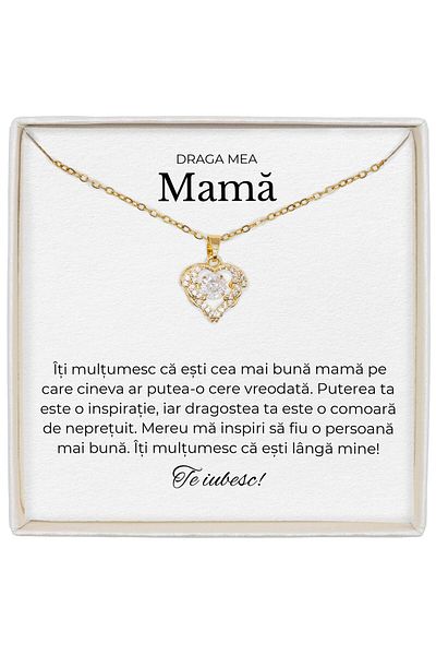 The Jewel Heart True Love Necklace For Mom – Gift Jewelry With Love Message, Gold Plated
