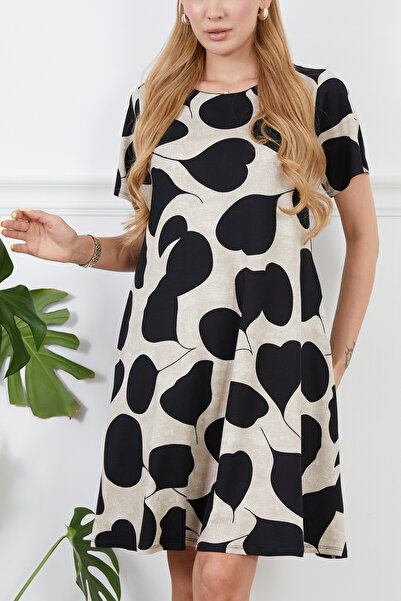 DPARİS Κοντομάνικο φόρεμα με μοτίβο βισκόζης με τσέπες