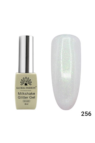 global fashion Oja semipermanenta, Milkshake Glitter, Global Fashion 8ml, 256