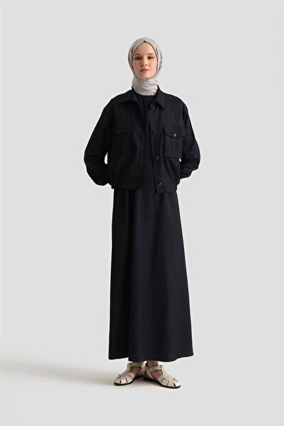 Armine İçi Elbiseli Bomber Ceketli Takım 25Y6001 Lacivert