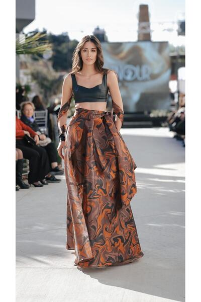 Euznour Deri Büstiyer Organze Etek