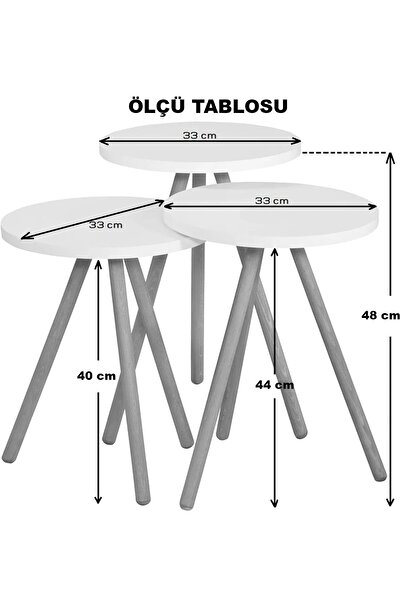 Zümra Ahşap Zigon sehpa 3 lü zigon sehpa salon ve otuma odası için zigon sehpa