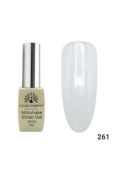 global fashion Oja semipermanenta, Milkshake Glitter, Global Fashion 8ml, 261