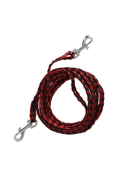PET BOSS Poly Rope Dog Tie Out Red and Black 15ft
