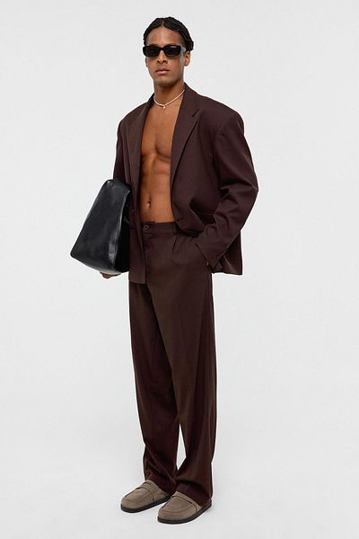 VAMOSCLO One Button Oversize Suit Coffee