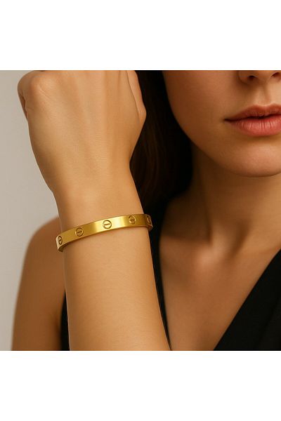 BY YASİN TOPÇU Steel Bracelet with Screw Detail (Baby Size)