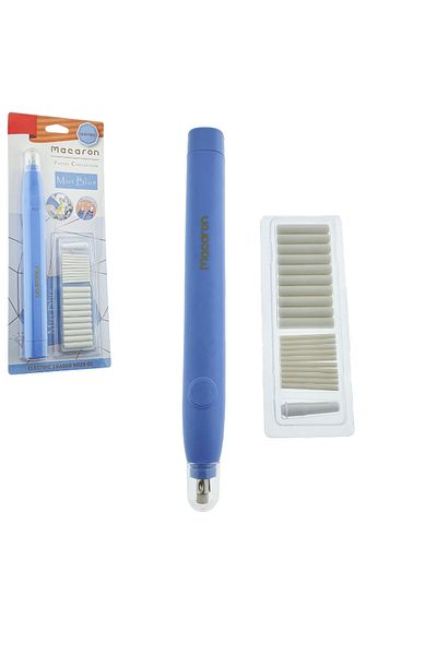 OEM Radieră electrică model Macaron H028, ștergere precisă, design ergonomic, 20 de rezerve, albastră