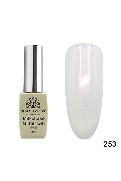 global fashion Oja semipermanenta, Milkshake Glitter, Global Fashion 8ml, 253