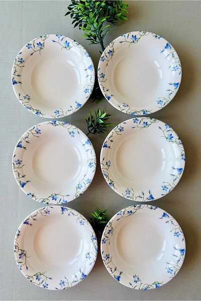 Yiğit Seramik Züccaciye Blue Crocus Model 6 Pieces Modern Soup Bowl