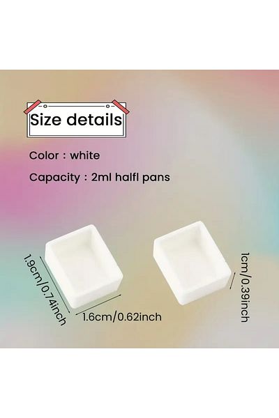 Art Tone 5Pcs Watercolor Half Tablet Pan, White Plastic, Empty Watercolor Paint Box, Travel Boxes