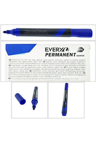 OEM Permanent blue marker with round tip 2.5mm, waterproof, model Everyday U216, 145 mm