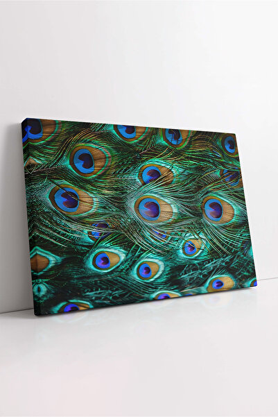 KOSS Dijital Pictură pe pânză cu coadă de păun, pictură cu design cu mărgele ochiului rău, pânză cu model decorativ natural, imprimare HD