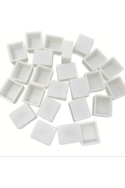 Art Tone 5Pcs Watercolor Half Tablet Pan, White Plastic, Empty Watercolor Paint Box, Travel Boxes