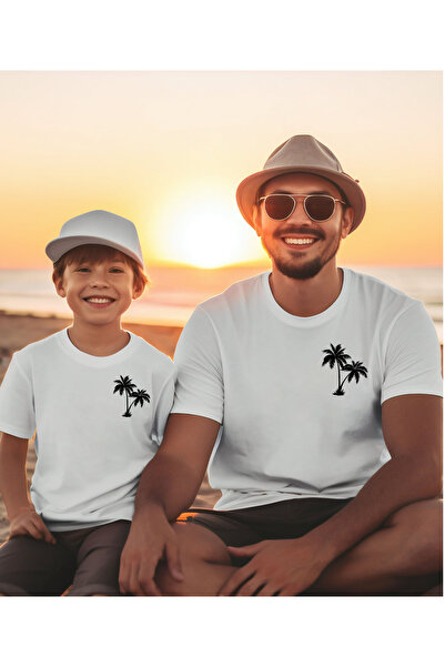 ASELİNDA Tricou combinat cu imprimeu palmier tată fiu (un singur articol, adă...