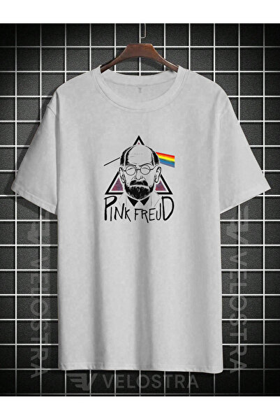 Velostra تي شيرت وردي كبير الحجم مطبوع عليه فرويد للجنسين