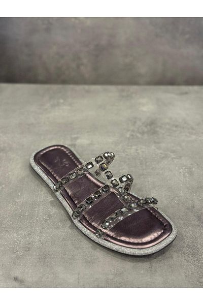 Zeyn Slippers Hand Made Genuine Leather Natural Stone Look