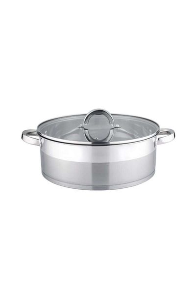 Bohmann Bohmann BH-1026 stainless steel saucepan, 5 l, 26 × 10 cm, induction compatible, glass lid, 7 layers