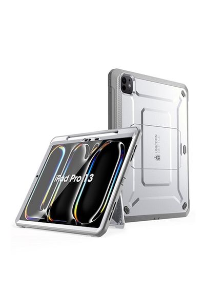 Petite Tuds High Protection Case for iPad Pro 13 2024, Tuds Shield, Supcase Unicorn Beetle Pro, Pearl White