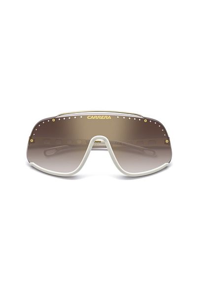 Carrera Flaglab 16 Mask Sunglasses Gold over Burgundy Gradient Mirrored Uv400 Protected Glass