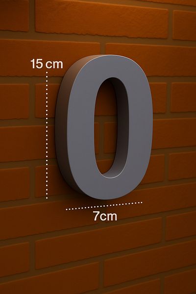 Rekatech Modern Style 3D House Number (0 Number) |   7 cm Bottom Dimension – 15 cm Height